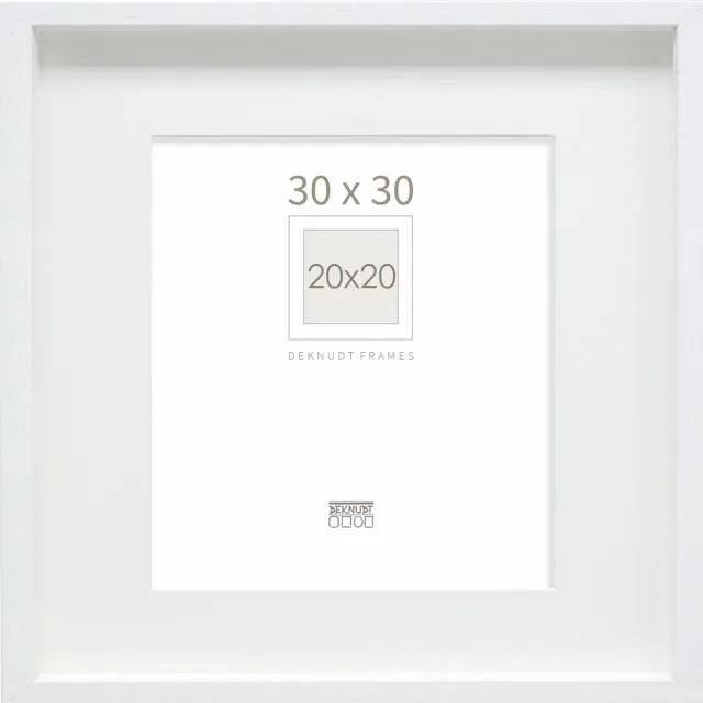Deknudt Frames Fotolijst - wit met passe-partout - 20x20 cm / 30x30 cm