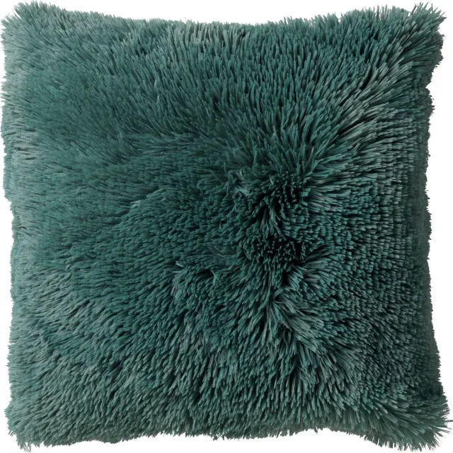 Dutch Decor FLUFFY - Sierkussen 45x45 cm - superzacht - effen kleur - Sagebrush Green - groen - Inclusief binnenkussen - Luxe kussens voor woonkamer & bank Sage groen