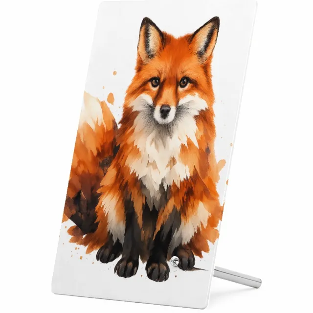 Mr Cadeautjes Glasframe 11 x 16 - design Een groot, sfeervol bosdier met verfspatten en veel witruimt | cadeau
