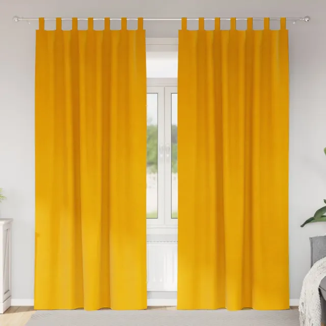 vidaXL Gordijnen 2 st Mosterdgeel 140 x 245 cm fluweel