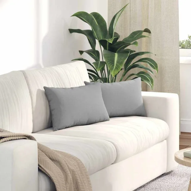 vidaXL Sofa Kussens 2 st Stof Wolkengrijs 50 x 30 cm
