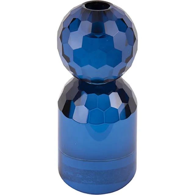 Present Time Kandelaar Crystal Art - Rond Blauw - Large - 7x7x14,3cm - Scandinavisch