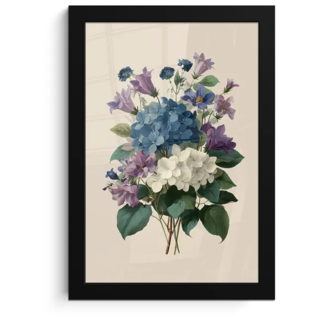 FrameYourWall Poster in lijst - Fotolijst 20x30 cm - Posters - Bloemen - Gedetailleerd - Rust - Realistisch - Posterlijst zwart - Decoratie - Wanddecoratie woonkamer - Muurdecoratie slaapkamer