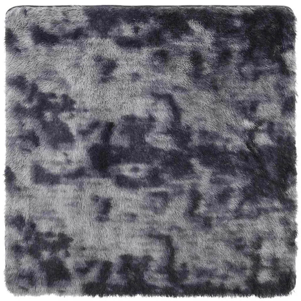 vidaXL Hoogpolig vloerkleed NAVARRA 160x160 cm polyester donkergrijs grijs