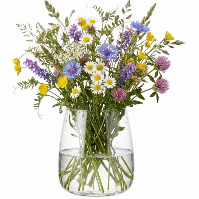 Altom Design Oleander Glazen Vaas 17 cm - Stijlvolle Decoratie Transparant