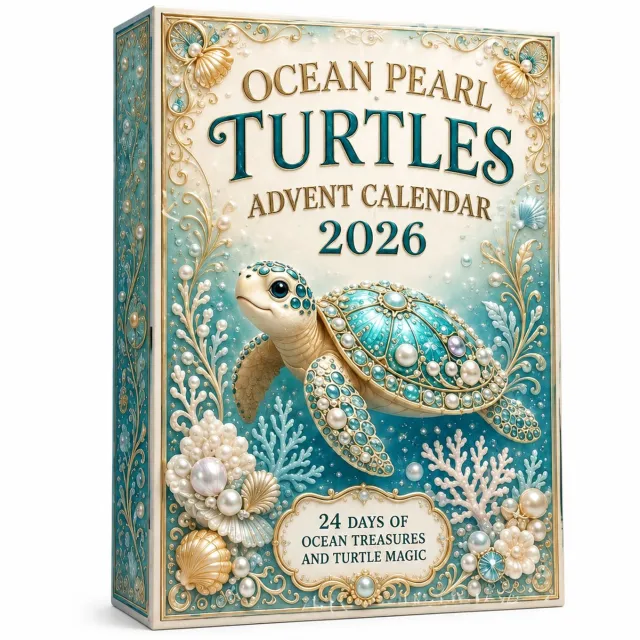 SWGOTA Adventskalender 2026 met zeeschildpadden - 24 verschillende hangdecoraties - In papieren doos Multicolor