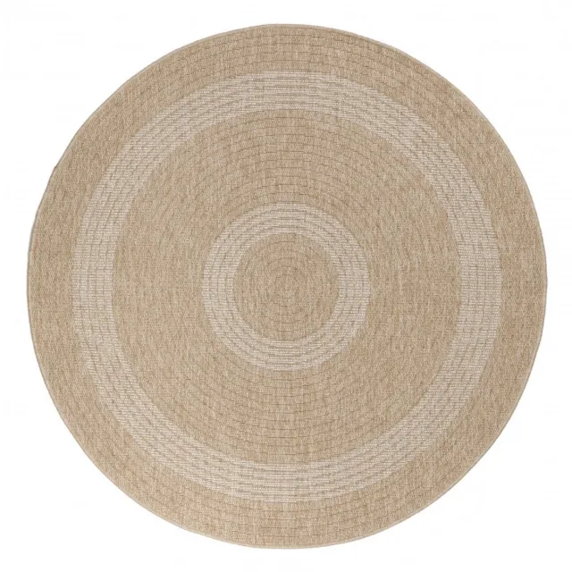 Ayyildiz Vloerkleed Comilla – Taupe/Beige – Laagpolig & Modern – Voor Binnen & Buiten – 80x80 cm rond