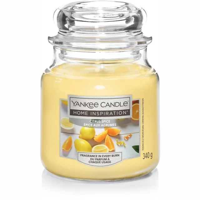 Yankee Candle Home Inspiration - Citrus Spice Medium Geurkaars - 75 branduren Geel