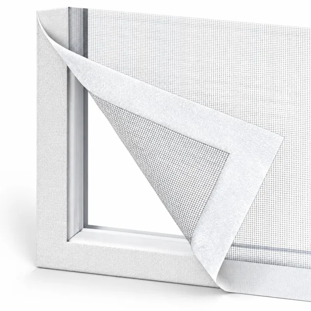 VHV Klittenband hor - 150*150cm - Witte hor met witte klittenbandstrip - Werkt insectenwerend - Lucht doorlatend - Houdt insecten buiten - Zonder boren, eenvoudig te installeren