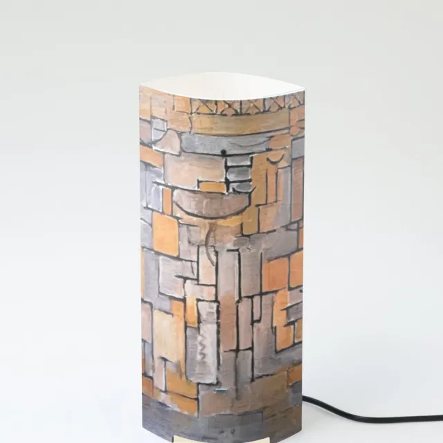 Packlamp Tafellamp groot - Schilderij No.ll - 36 cm hoog - ø15cm - Inclusief Led lamp multikleur