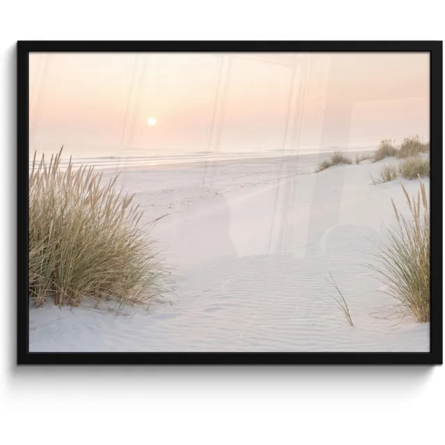 FrameYourWall Poster in lijst - Fotolijst 70x50 cm - Posters - Horizon - Duinlandschap - Zand - Posterlijst zwart - Decoratie - Wanddecoratie woonkamer - Muurdecoratie slaapkamer