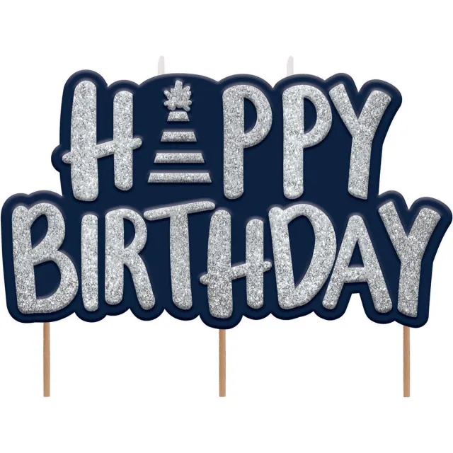 Amscan Verjaardagskaars Happy Birthday Zwart