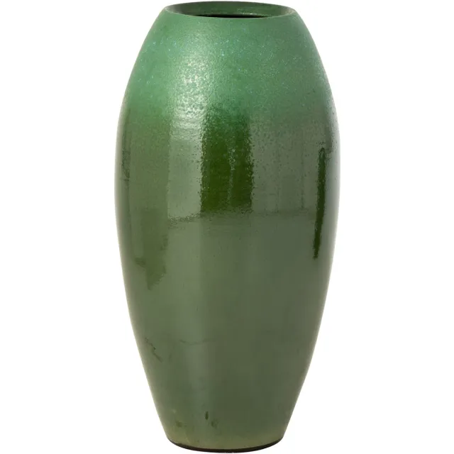 J-Line vloervaas - keramiek - donkergroen/turquoise - medium Blauw