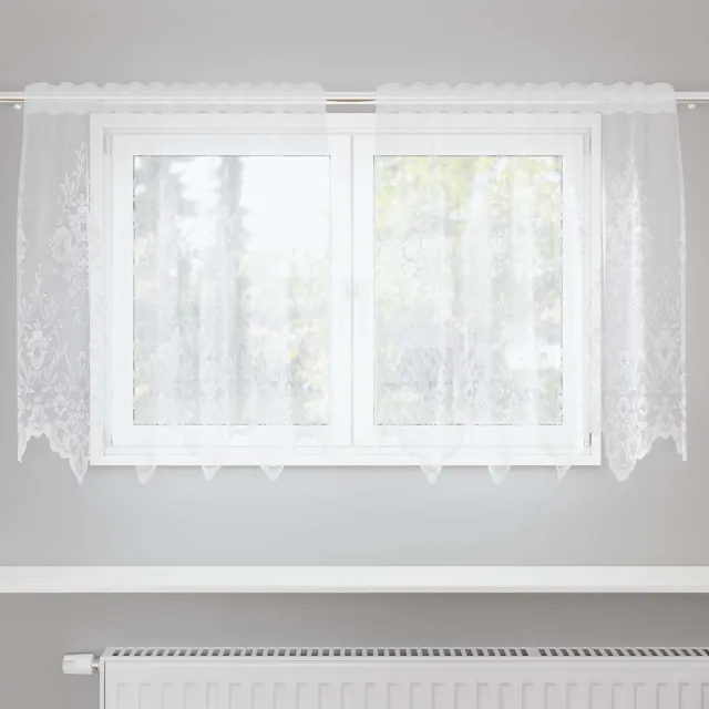 vidaXL Kantgordijn Wit 80 x 150 cm Polyester