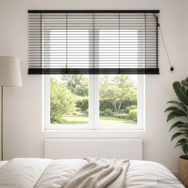 vidaXL Venetiaanse jaloezie Zwart 145 x 130 cm 35 mm
