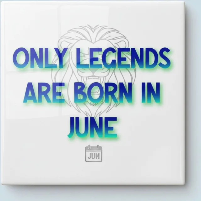 Nevolis Only Legends Are Born in June Keramische Tegel 15x15 cm – Verjaardagscadeau Decoratie voor Juni-Legendes Multi Color