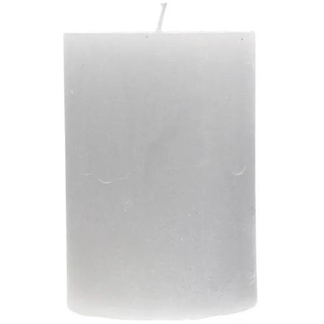 Viana Stompkaarsen, effen lichtgrijs, 70×100mm, 4 stuks, voor tafeldecoratie