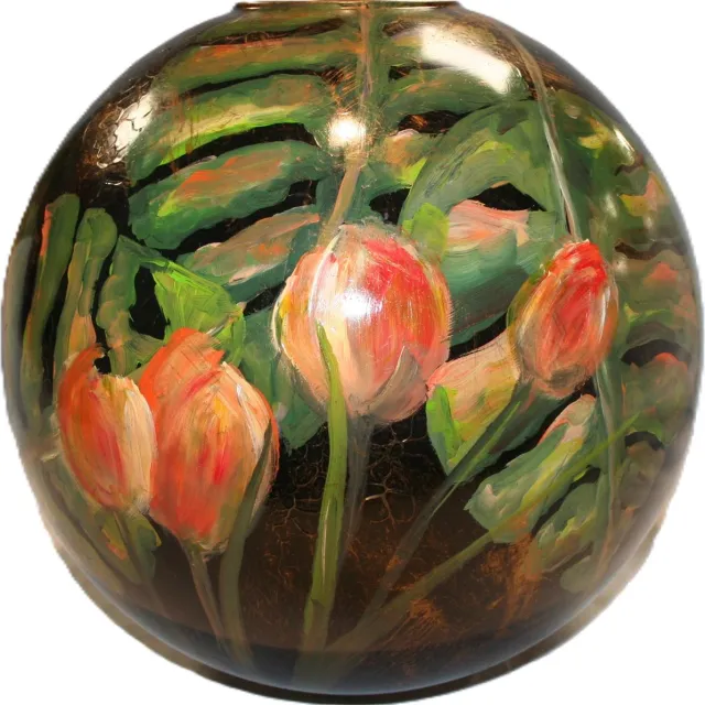 By Mariel Vaas - glas - multicolour - D39 x H35 cm - Opening 10 cm Zwart