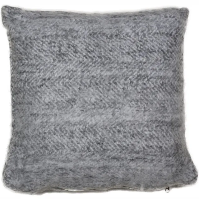 Mars & More Kussen wol look zig zag grijs/wit 45x45cm
