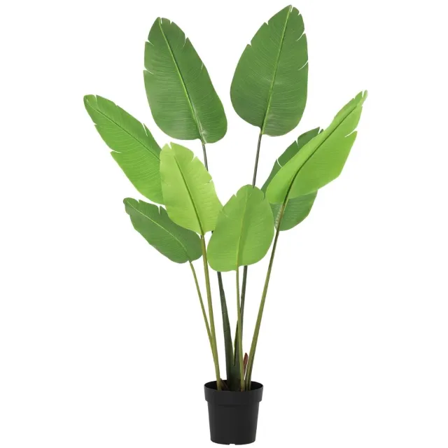Trendyplants Kunst Strelitzia Nicolai - Paradijsvogelplant - Kunstplant - Hoogte 153cm - Potmaat Ø21cm Groen
