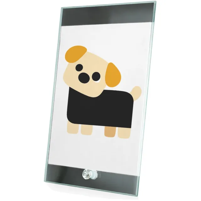 Mr Cadeautjes Glasframe 15 x 23 - design Minimalistische hond met eigenwijze blik | cadeau Wit