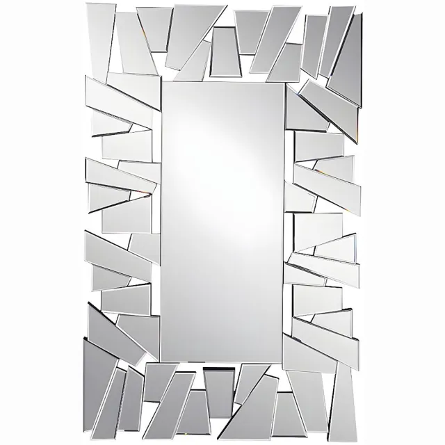 Vente-unique Wandspiegel in roestvrij staal - H 76 x B 120 cm - UYUNI Zilverkleurig