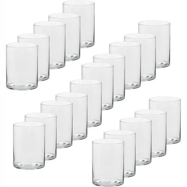 Trend Candles Theelichthouder - 20x - transparant - glas - hoog model - 5,5 x 6,5 cm - Glazen kaarsenhouders - Woondecoraties