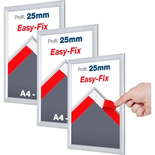 B Base Kliklijst A2 Zelfklevend 3 stuks Aluminium zilver kleur..