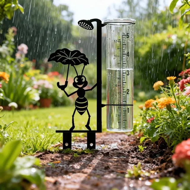 KZQ Vorstbestendige Regenmeter Voor De Tuin Met Reserve Glazen Buis - Tuindecoratie Voor Patio, Terras En Gazon, Ideaal Voor Tuinliefhebbers