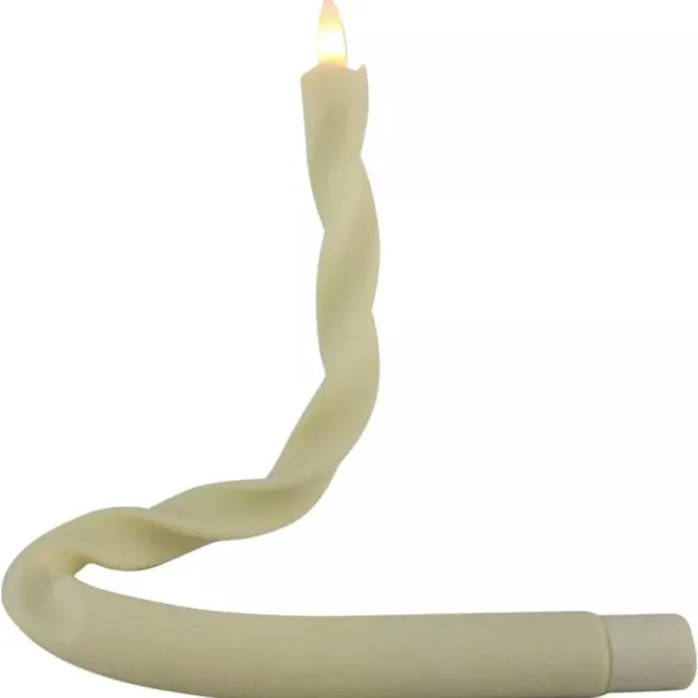 funcadeau LED kaars twist ivoor 40 cm – buigbare led kaars op batterijen – moderne elektrische kaars – sfeerverlichting – decoratie