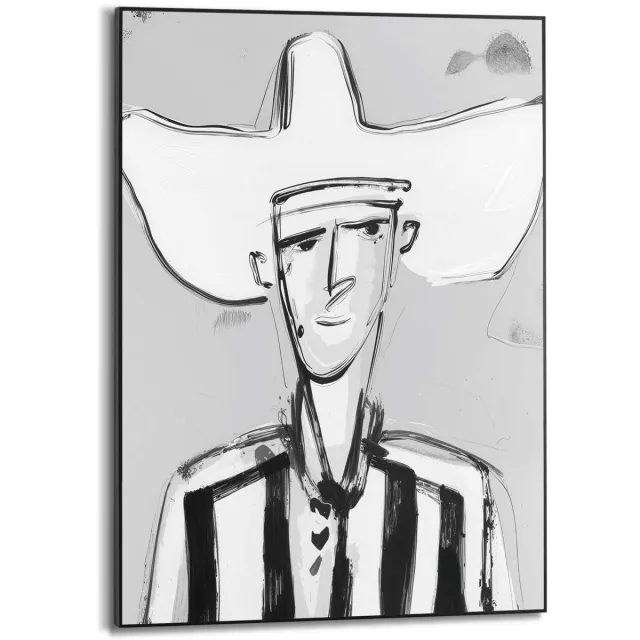 Reinders Schilderij Western Man - 70 x 50 - Hout - REINDERS Western Man Zwart