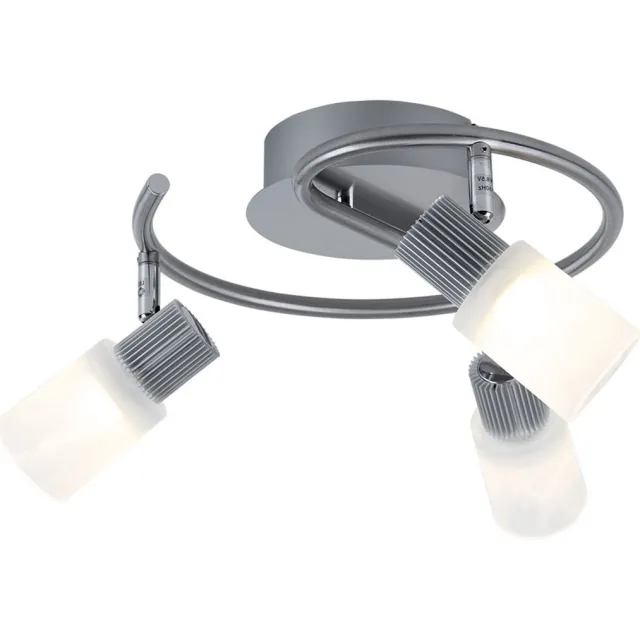 Globo Lighting LED-plafondlamp, plafondlamp, woonkamerlamp, verstelbare spot, zilverkleurig metaal