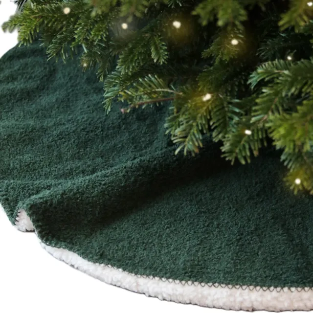 Unique Living kerstboomrok - donkergroen - D90 cm - polyester - kerstboomkleed