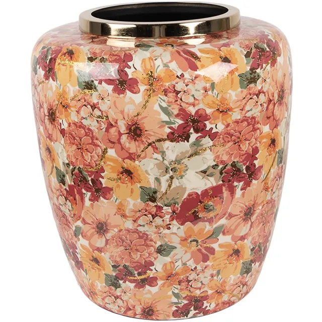 Clayre & Eef Vaas Ø 33x36 cm Beige Metaal