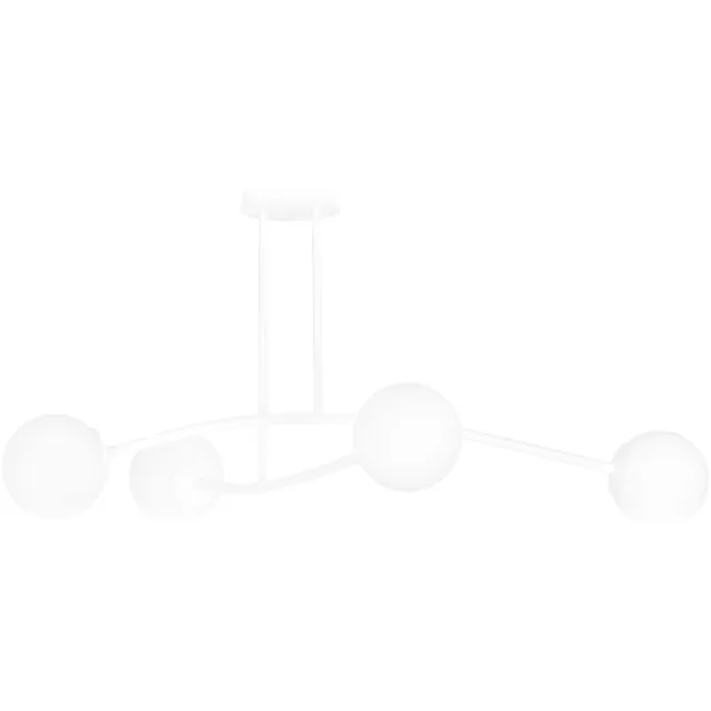 Emibig Lemvig witte eenvoudige hanglamp met wit glas 4 lampen E14 - Perfect voor elke moderne ruimte