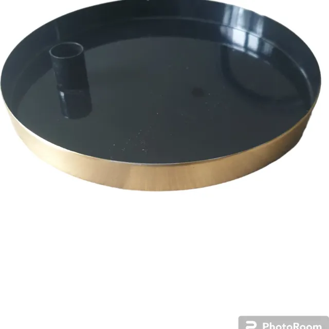 Daan kromhout Marrakech Black Candle 22x2,5 cm Zwart/Messing