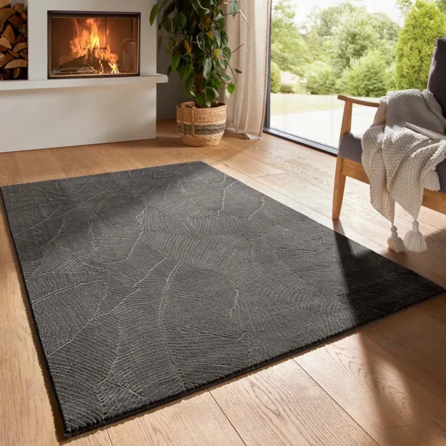 TrueWeave Zacht vloerkleed - Fuzz Leaf antraciet 160x230