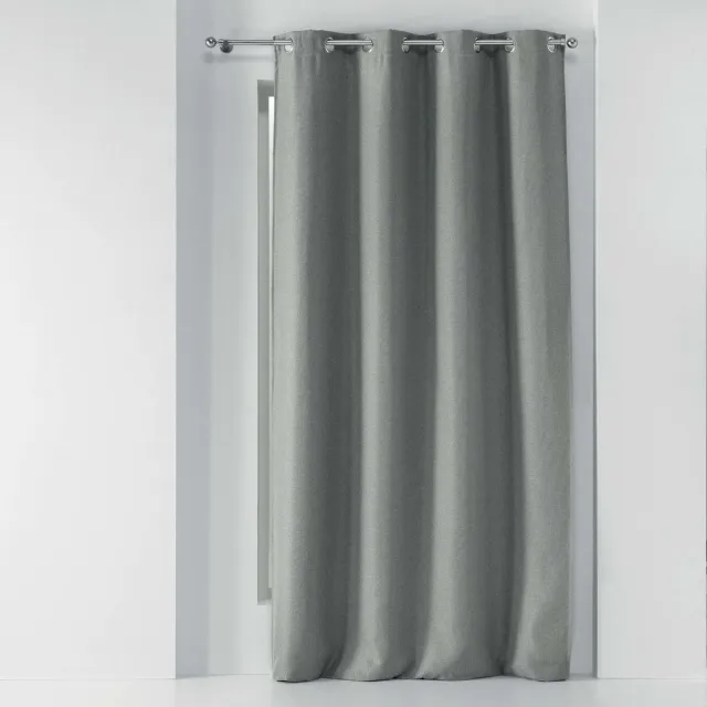 Wicotex Gordijnen-Kant en klaar- Tissea met ringen geweven grijs verduisterend 135x240cm
