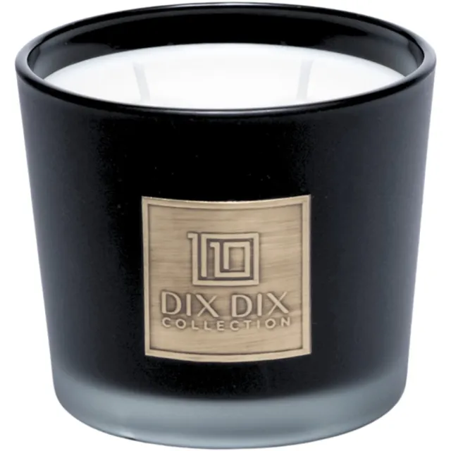 Collection DIX DIX collection - Geurkaars INTENSE (300g) - Natuurlijke koolzaadwas - Luxe geurkaars in glas - Orientaals & Kruidig - Handgemaakt in Nederland Zwart