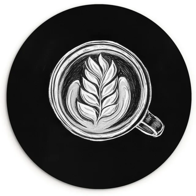 WallCircle Wandcirkel 30x30 cm - Muurcirkel Krijttekening - Koffie - Latte art - Muurdecoratie woonkamer - Wanddecoratie slaapkamer - Kamer decoratie accessoires - Ronde schilderijen