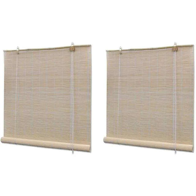 vidaXL Rolgordijnen 2 st 120x160 cm bamboe natuurlijk Beige