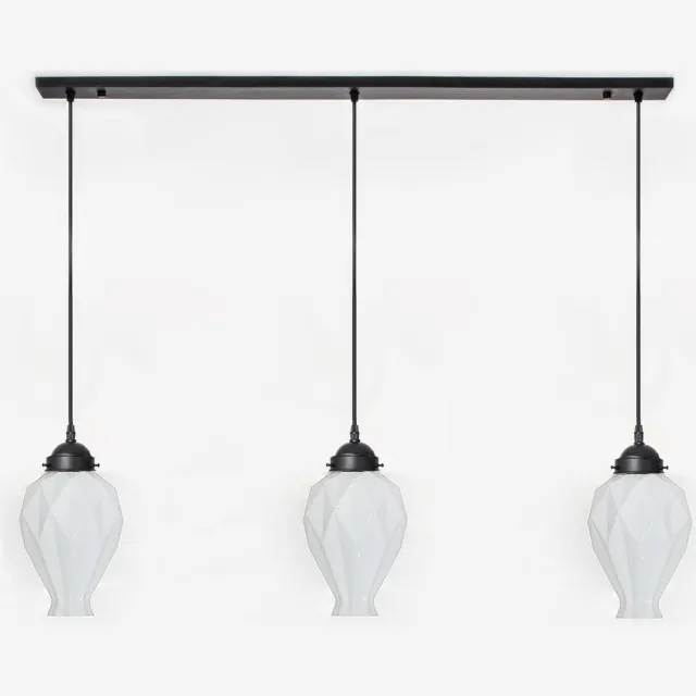 Coloured by Art 3 x Chicago lampen aan plafondbalk Moonlight - Art Deco Trade Zwart