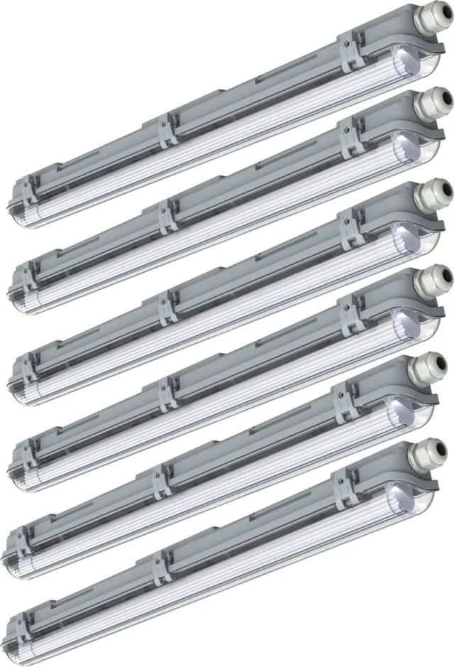 LED's light by Shada FastFix LED TL Armaturen 150 cm incl. LED TL lampen - Geschikt voor alle ruimtes - 6 stuks Grijs