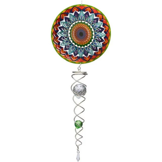 Spin Art/Cooking Vinyl Windspinner, Spin Art, Mandala Rainbow Artist Crystal Tale, ACTMRA0800, totale lengte 60cm Babyblauw