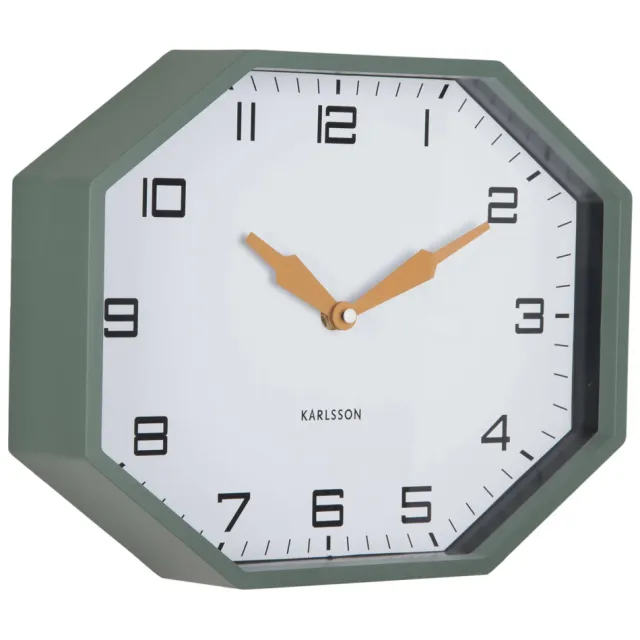 Karlsson Modern Factory Octagon wandklok groen