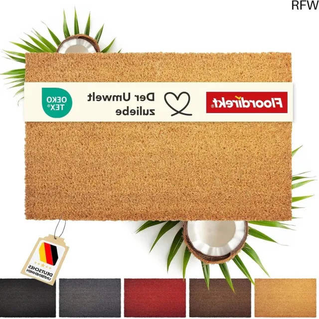 RFWR Antislip Kokos Deurmat Binnen en Buiten - 60 x 90 cm - Vuilvangmat met Natuurlijke Look