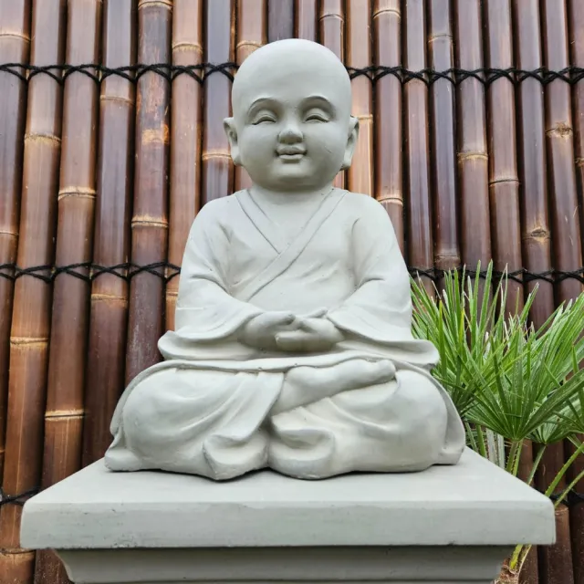 Inspiring Minds Boeddha beeld voor binnen en buiten - Shaolin 40cm Grijs