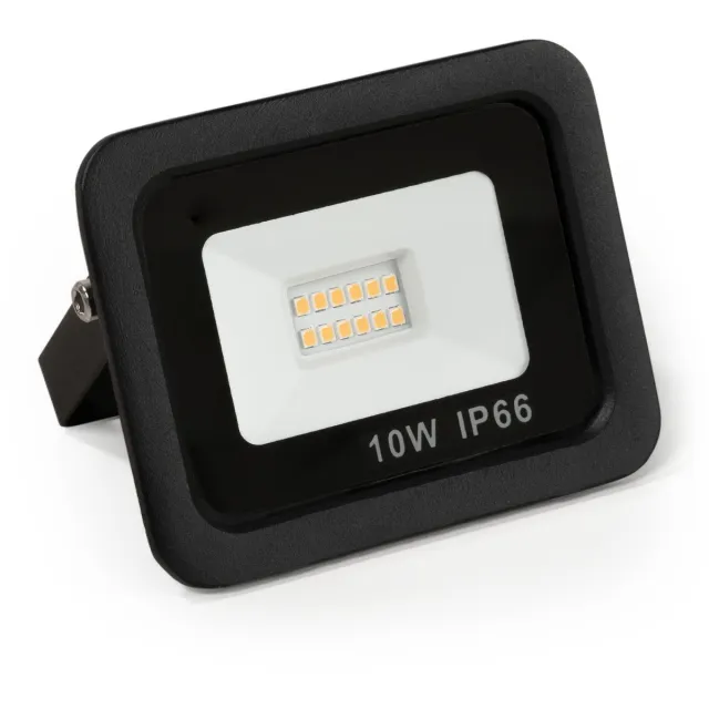 MC-Shine Buitenlamp ''Slim'' 10W - Wandlamp buiten 850 lumen - LED Breedstraler IP66 - Schijnwerper 4000K - Zwart Zwart - Neutraal wit