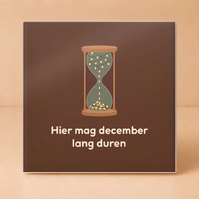 Bedruk King Vrolijke Decembermodus Tegel – Kleurrijke Platen Decoratie voor Gezellige Decemberliefhebbers - 15 x 15 cm Wit