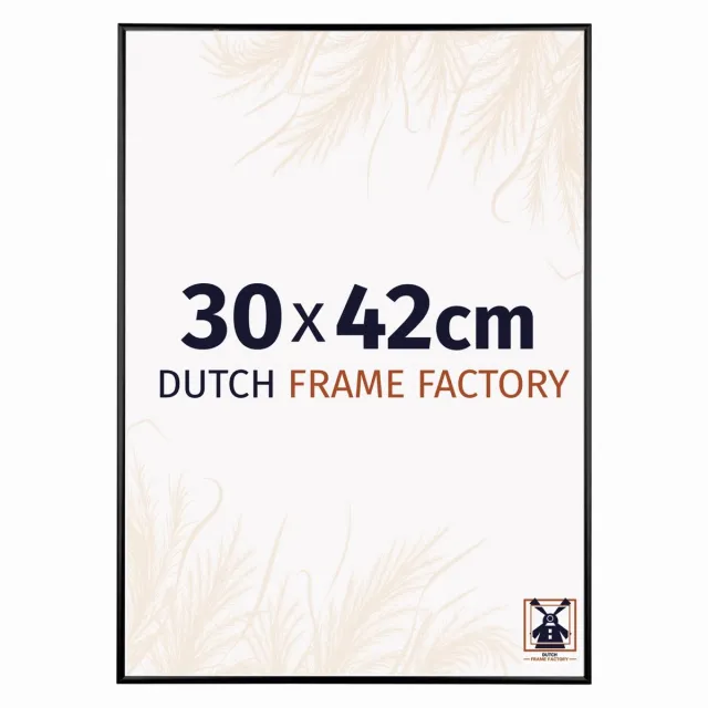 Dutch Frame Factory Fotolijst 30x42 cm - Aluminium - Zwart Hoogglans - Kampen